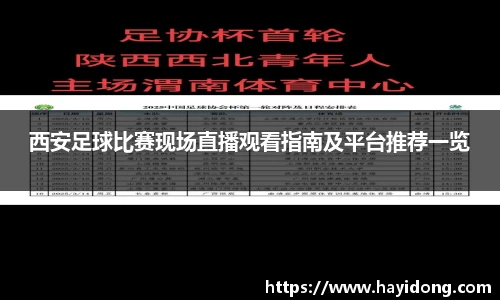 西安足球比赛现场直播观看指南及平台推荐一览