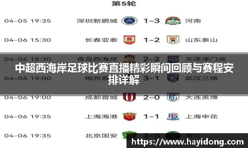 中超西海岸足球比赛直播精彩瞬间回顾与赛程安排详解