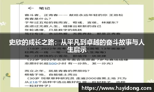 史欣的成长之路:从平凡到卓越的奋斗故事与人生启示